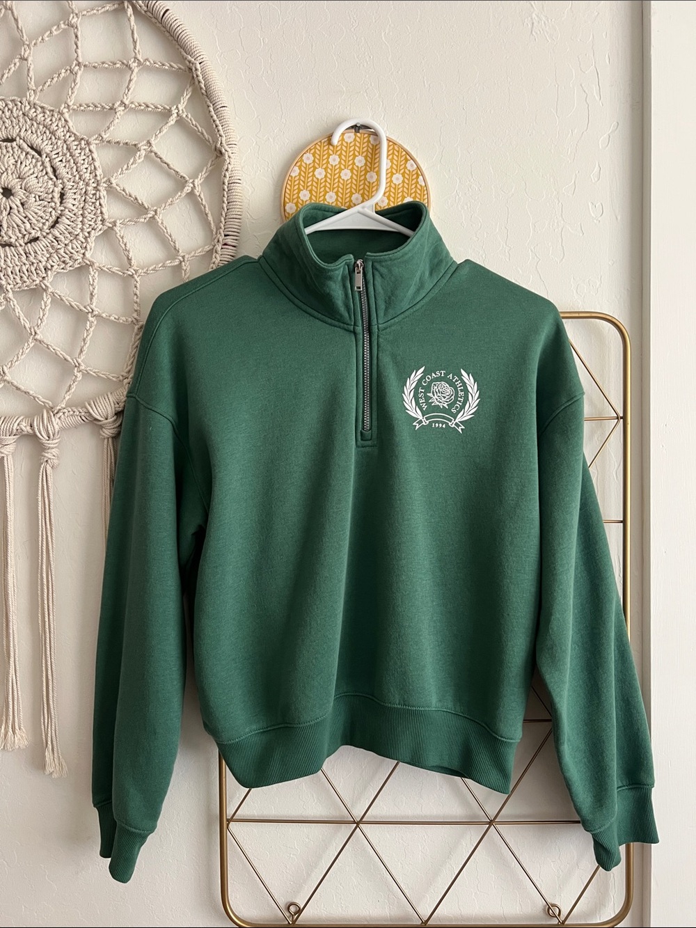 XL (14-16) | Old Navy Girls Green Quarter-Zip Pullover